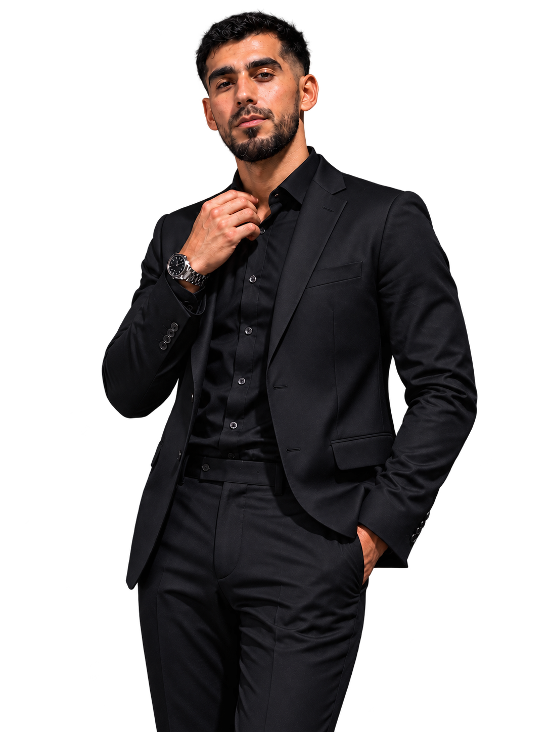 Hamza Ramdi in a black suit